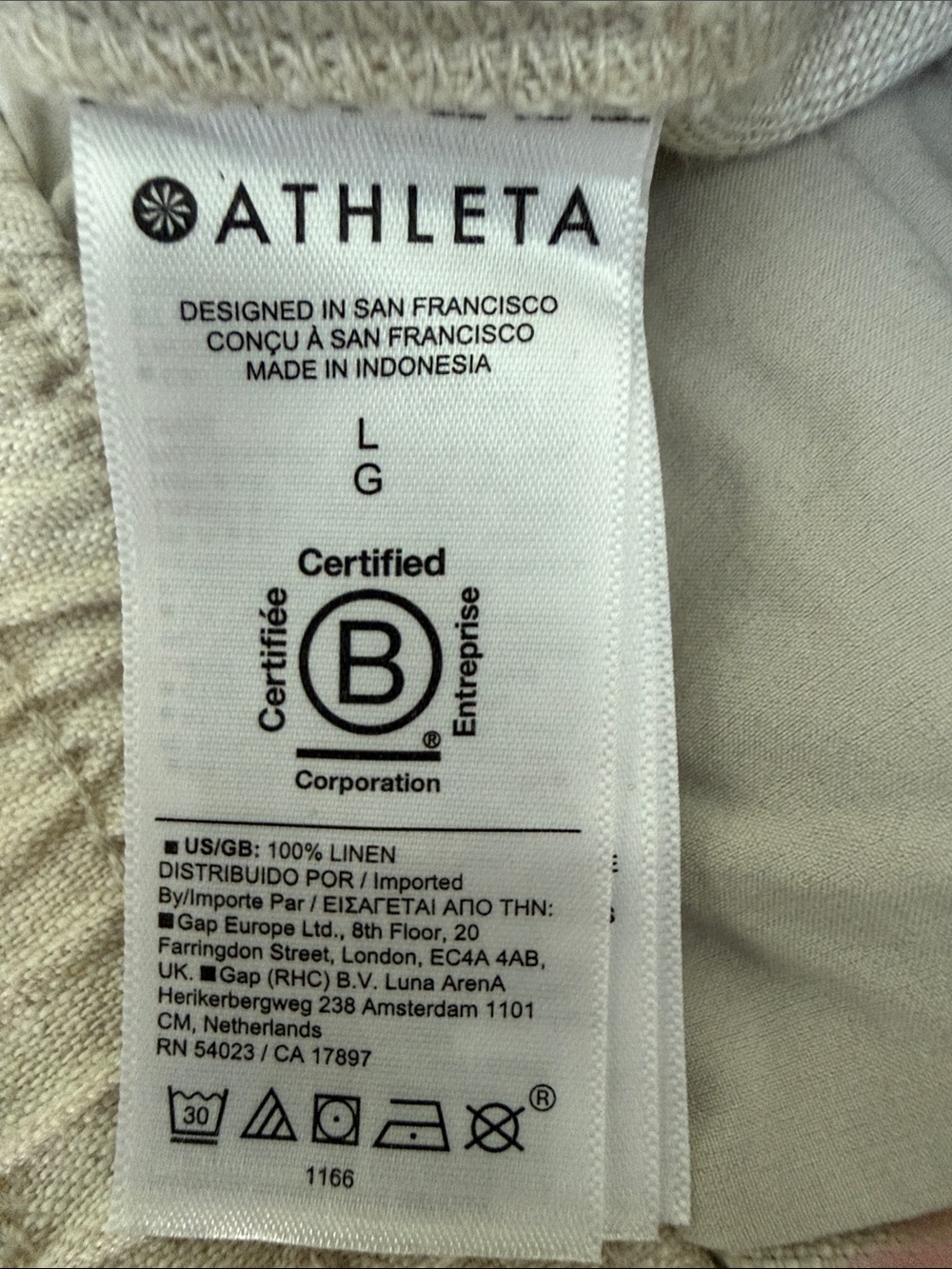 NWT Athleta Retreat Beige 100% Linen Wide Leg Drawstring Pants - Picture 8 of 8